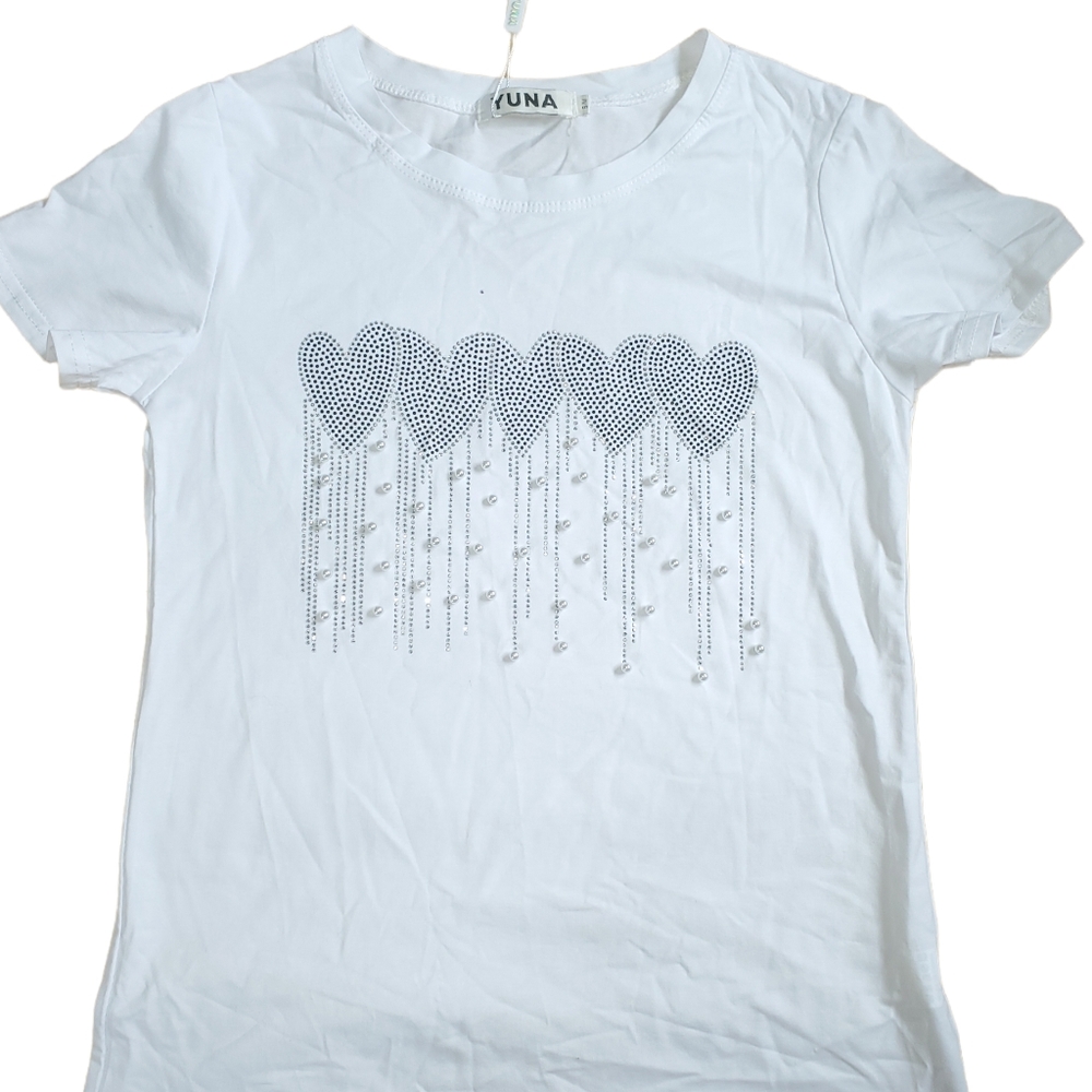 Embellished White Tee